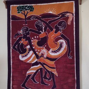 African Batik Tribal Style Wall Hanging